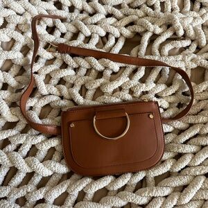Forever 21 Tan Crossbody Bag with Gold Accent